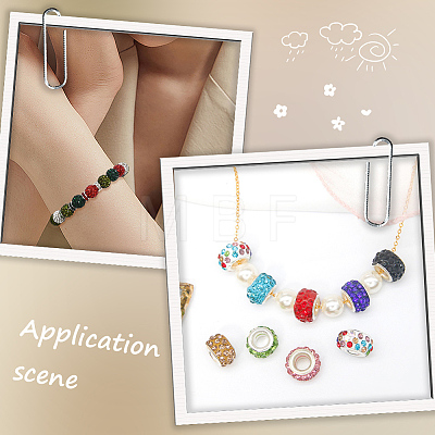 400Pcs 20 Colors Handmade Polymer Clay Rhinestone European Beads CPDL-PA0001-01B-1