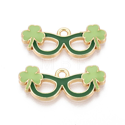 Saint Patrick's Day Alloy Enamel Pendants ENAM-T024-44A-G-1