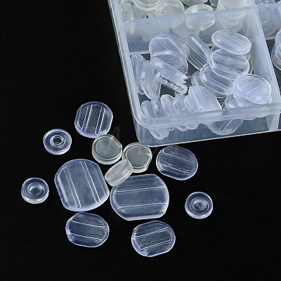 146Pcs 4 Style PVC & Silicone Comfort Clip on Earring Pads KY-FS0001-19-1