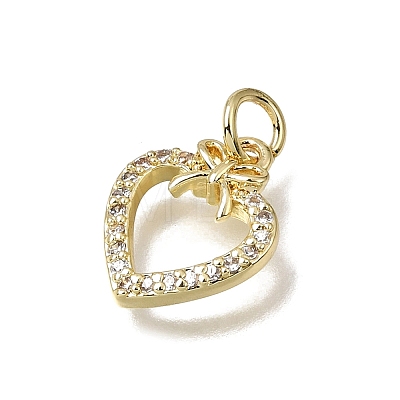 Brass Micro Pave Clear Cubic Zirconia Charms CU-L001-19G-03-1