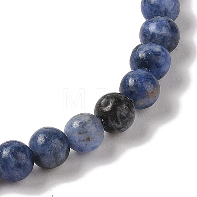 6mm Round Natural Sodalite Braided Bead Bracelets BJEW-C067-01A-03-1