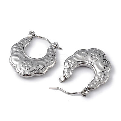 304 Stainless Steel Bohemia Teardrop Hoop Earrings for Women EJEW-I284-05P-1
