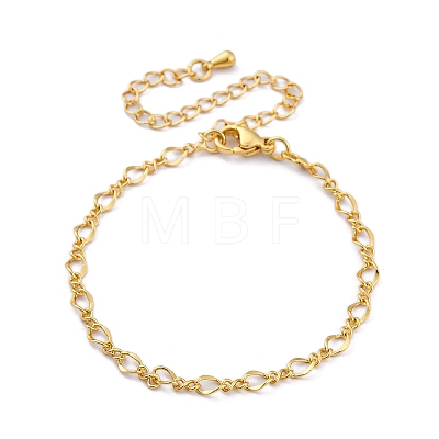 Rack Plating Brass Curb Chain Bracelets for Women BJEW-G735-16G-1