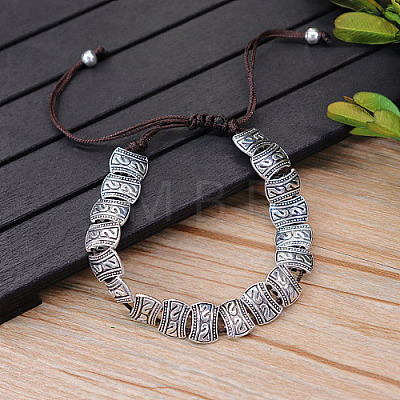 Alloy Bead Braided Bead Bracelets TO6523-1-1