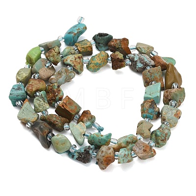 Raw Rough Natural HuBei Turquoise Beads Strands G-A322-B03-01-1