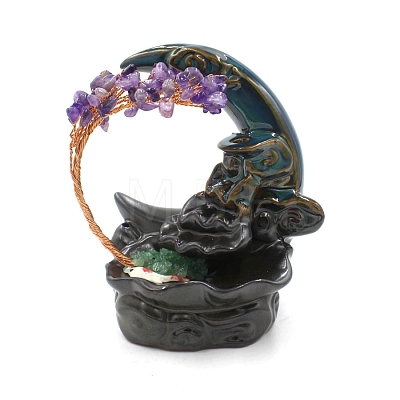 Natural Amethyst and Porcelain Incense Burners PW-WG9FEBB-02-1