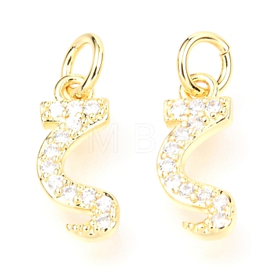 Brass Micro Pave Cubic Zirconia Charms ZIRC-O037-19G-1