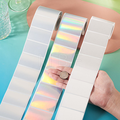 3 Rolls 3 Styles Vinyl Plastic Printable Holographic Stickers OFST-TA0001-10F-1
