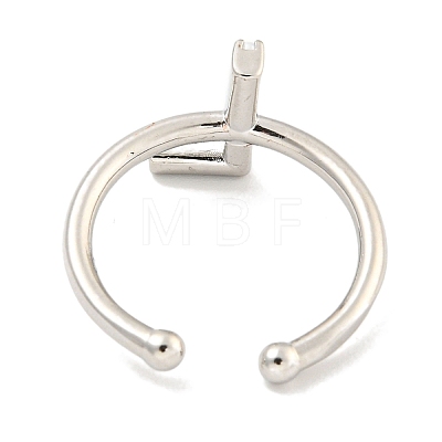 Rack Plating Brass Open Cuff Rings for Women RJEW-F162-01P-L-1