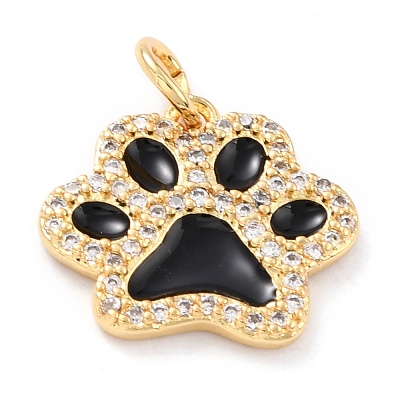 Real 18K Gold Plated Brass Micro Pave Cubic Zirconia Charms ZIRC-L100-085G-02-1