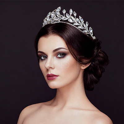 Stainless Steel Rhinestone Hair Bands for Women OHAR-WH0039-18-1