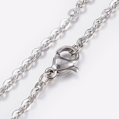304 Stainless Steel Cable Chain Necklaces NJEW-I205-17P-1