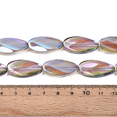 Electroplate Transparent Glass Beads Strands EGLA-N055-02F-1