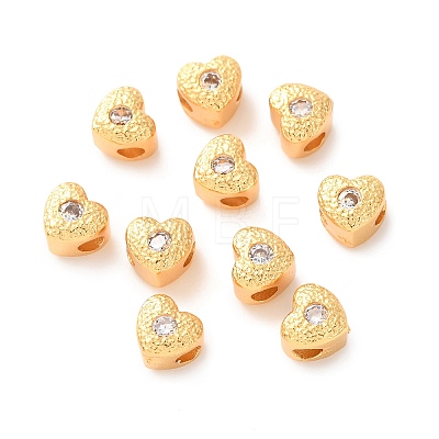 Brass Pave Cubic Zirconia Beads KK-C157-37G-1