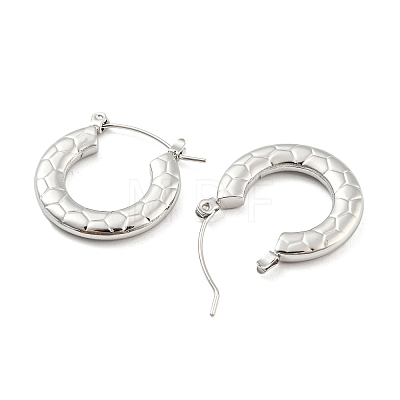 Texture Ring 304 Stainless Steel Hoop Earrings for Women EJEW-C067-05P-1