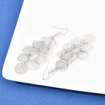 Brass Dangle Earrings EJEW-B157-02C-P-1