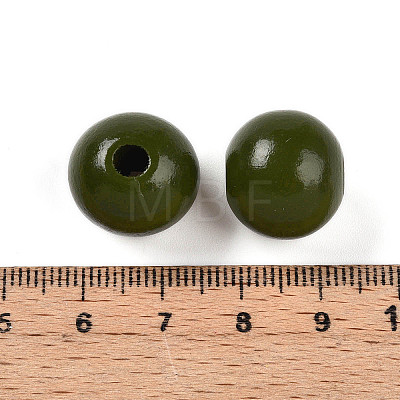 Painted Natural Wood Beads WOOD-A018-16mm-06-1