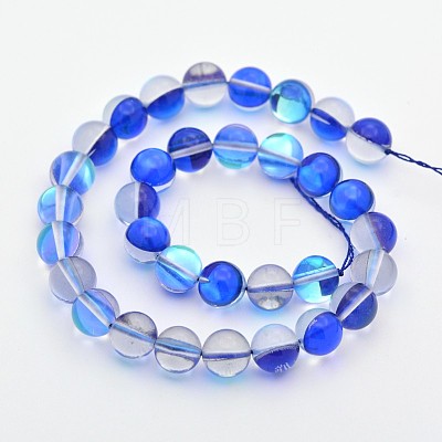 Round Synthetic Moonstone Beads Strands G-M210-8mm-01-1