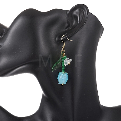 Acrylic & Lampwork Dangle Earrings EJEW-MZ00711-1