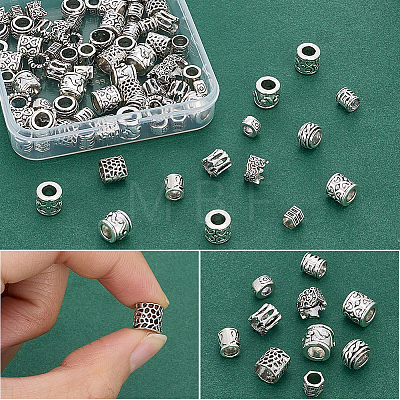 100Pcs 10 Styles Tibetan Style Zinc Alloy Beads FIND-SP0005-92-1