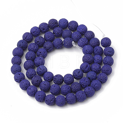 Synthetic Lava Rock Beads Strands G-S247-8mm-14-1-1