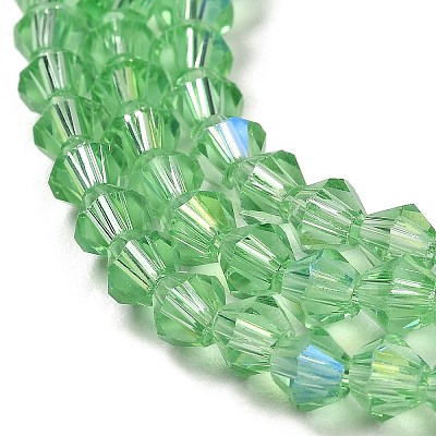 Transparent Electroplate Glass Beads Strands GLAA-F029-4mm-D24-1