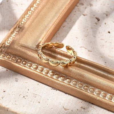 Brass Open Cuff Rings for Women RJEW-U032-04P-1