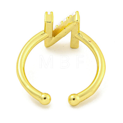 Rack Plating Brass Open Cuff Rings for Women RJEW-F162-01G-N-1