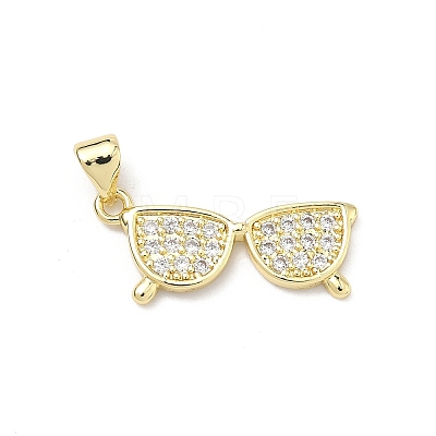 Brass Micro Pave Cubic Zirconia Pendants KK-P345-60G-02-1