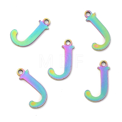 Ion Plating(IP) 304 Stainless Steel Alphabet Charms LS-STAS-H122-J-M-1
