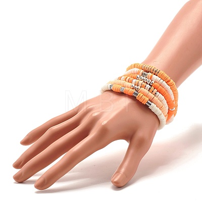 Synthetic Hematite & Polymer Clay Hieishi Stretch Bracelets Set for Women BJEW-JB07430-1