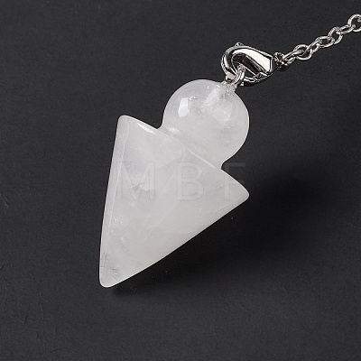 Natural Quartz Crystal Cone Dowsing Pendulum Pendants G-G983-04P-09-1