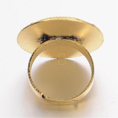 Vintage Adjustable Iron Finger Ring Components Alloy Cabochon Bezel Settings PALLOY-Q300-04AG-NR-1