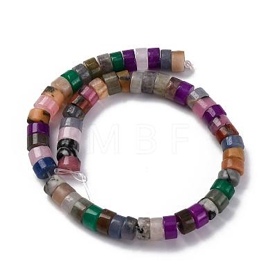 Natural White Jade & Black Netstone & Red Aventurine Disc Beads Strands G-M092-A-01-1