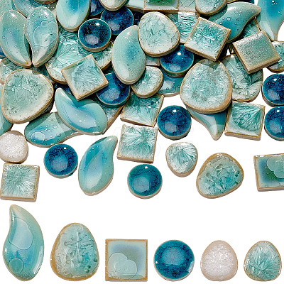 500G 4 Styles Handmade Porcelain Cabochons DIY-SP0007-70-1