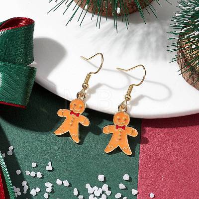 Christmas Theme Alloy Enamel Dangle Earrings EJEW-JE05830-02-1