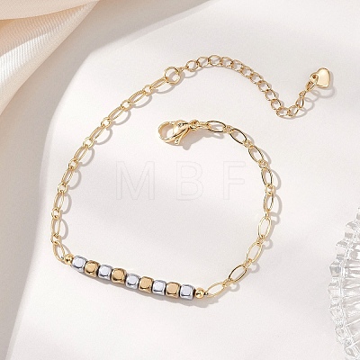 Non-magnetic Synthetic Hematite Beads Link Bracelets BJEW-JB13098-1