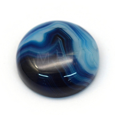 Dyed Natural Striped Agate/Banded Agate Cabochons X-G-R348-20mm-02-1