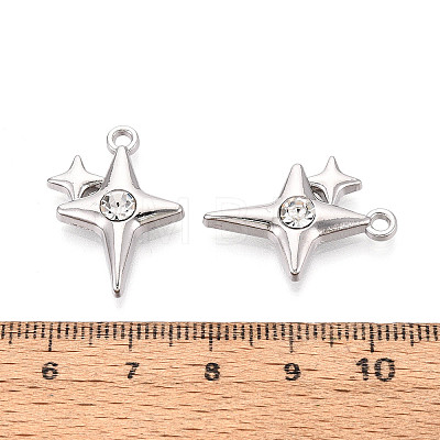 Rack Plating Alloy Crystal Rhinestone Pendants PALLOY-T091-37P-1