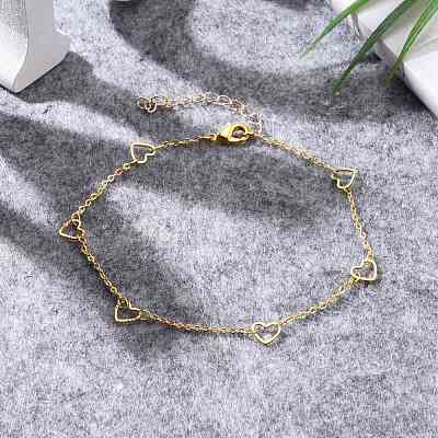 Brass Cable Chain Anklets AJEW-AN00331-1