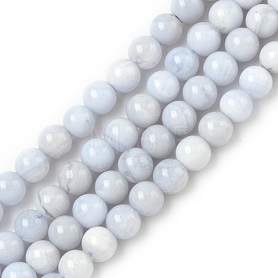 Natural Blue Lace Agate Beads Strands G-G344-A06-4mm-1