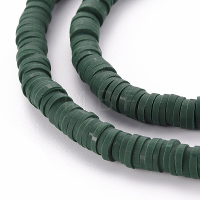 Flat Round Eco-Friendly Handmade Polymer Clay Beads CLAY-R067-6.0mm-49-1