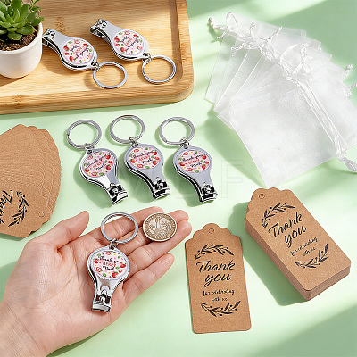 60Pcs Carbon Steel & Resin Nail Clipper Keychain MRMJ-WA0001-10B-1
