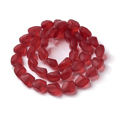 Transparent Frosted Glass Beads Strands FGLA-S001-02H-1