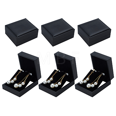 6Pcs Imitation Leather Cufflink Packaging Boxes CON-GO0001-29-1