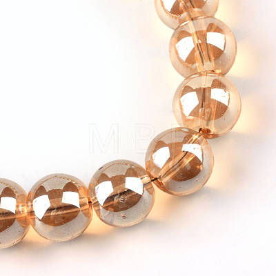 Electroplate Glass Beads Strands EGLA-Q062-6mm-A12-1