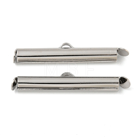 Brass Slide On End Clasp Tubes KK-N254-119P-05-1