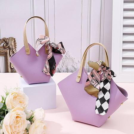 PU Leather Wedding Candy Tote Boxes CON-WH20031-002C-1
