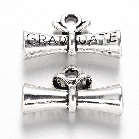 Tibetan Style Alloy Degree Charms X-TIBEP-35076-AS-NR-1