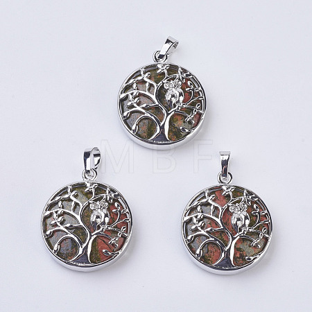 Natural Unakite Pendants G-K234-E18-1
